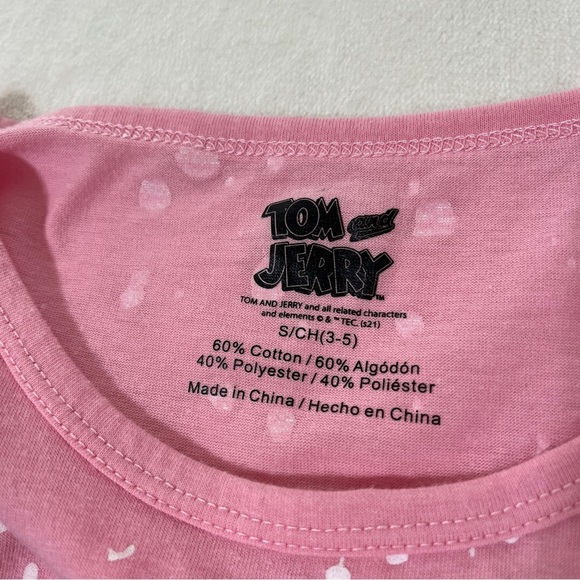 TOM AND JERRY Womens Graphic Tank Pink with White Speckles Design Size Small - Picture 3 of 5